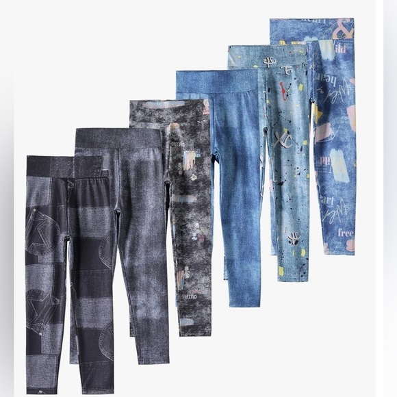 Other - 6 Pack Girls Leggings Basic Full Length Leggings for Kids (071)